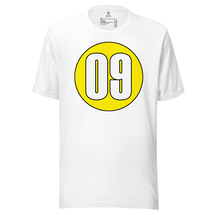 Unisex t-shirt: White on Yellow 09