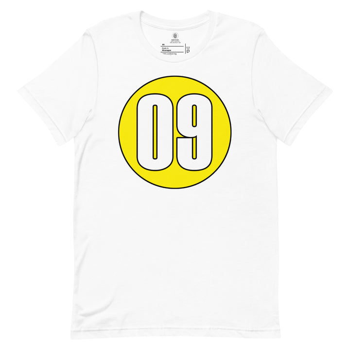 Unisex t-shirt: White on Yellow 09