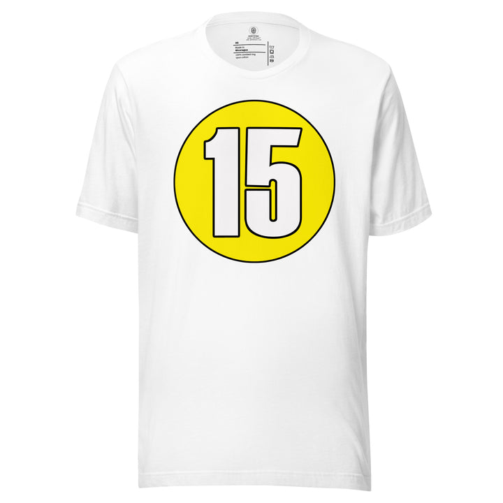 Unisex t-shirt: White on Yellow 15