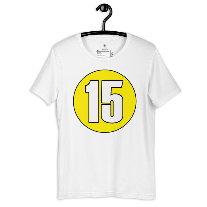 Unisex t-shirt: White on Yellow 15