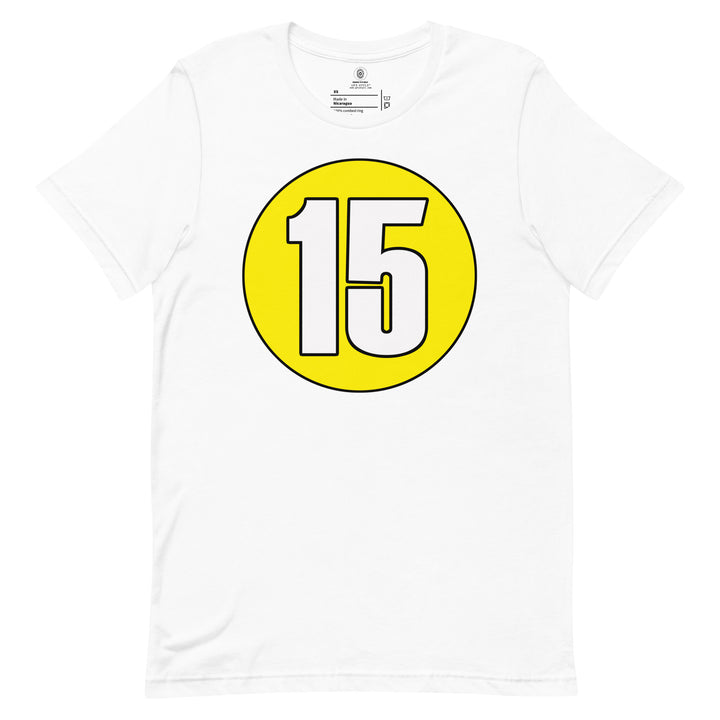 Unisex t-shirt: White on Yellow 15