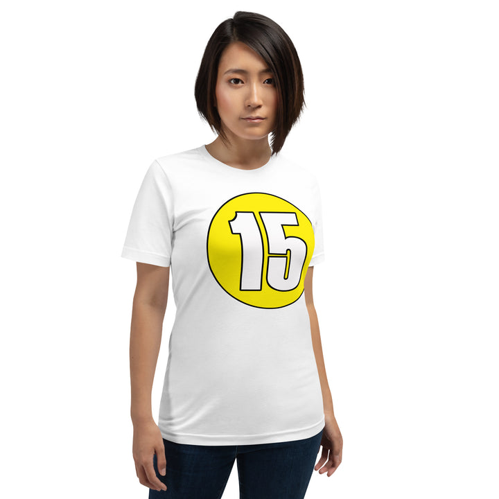 Unisex t-shirt: White on Yellow 15