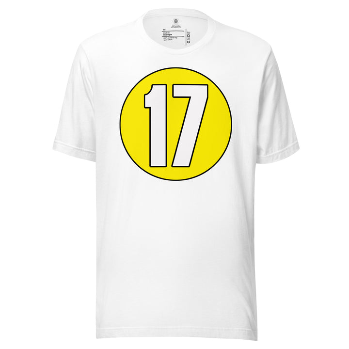 Unisex t-shirt: White on Yellow 17