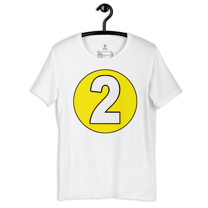 Unisex t-shirt: White on Yellow 2