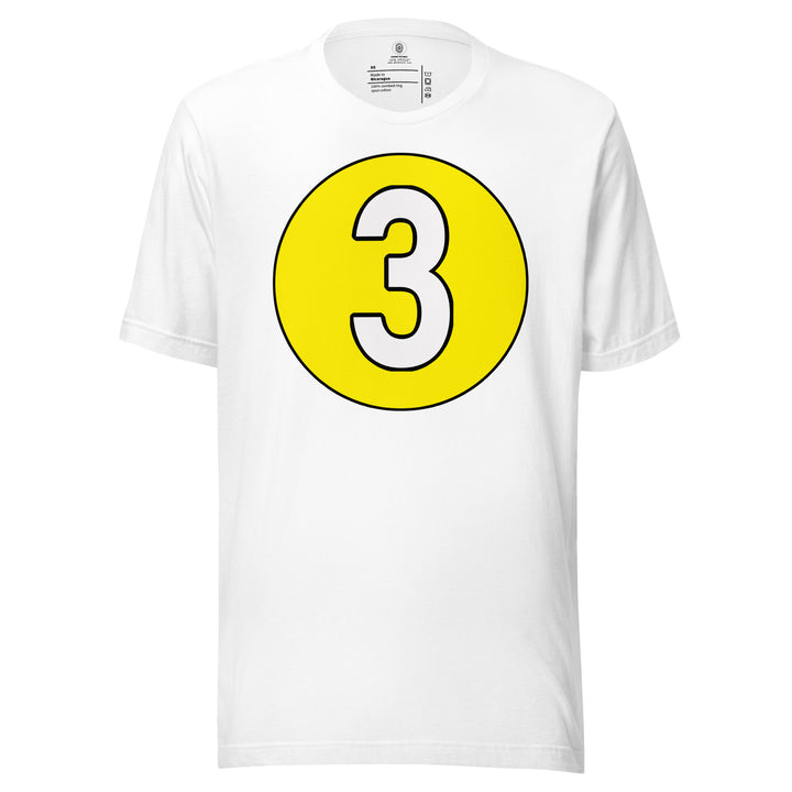 Unisex t-shirt: White on Yellow 3