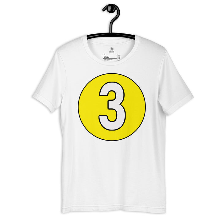 Unisex t-shirt: White on Yellow 3