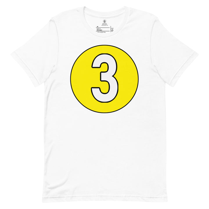 Unisex t-shirt: White on Yellow 3