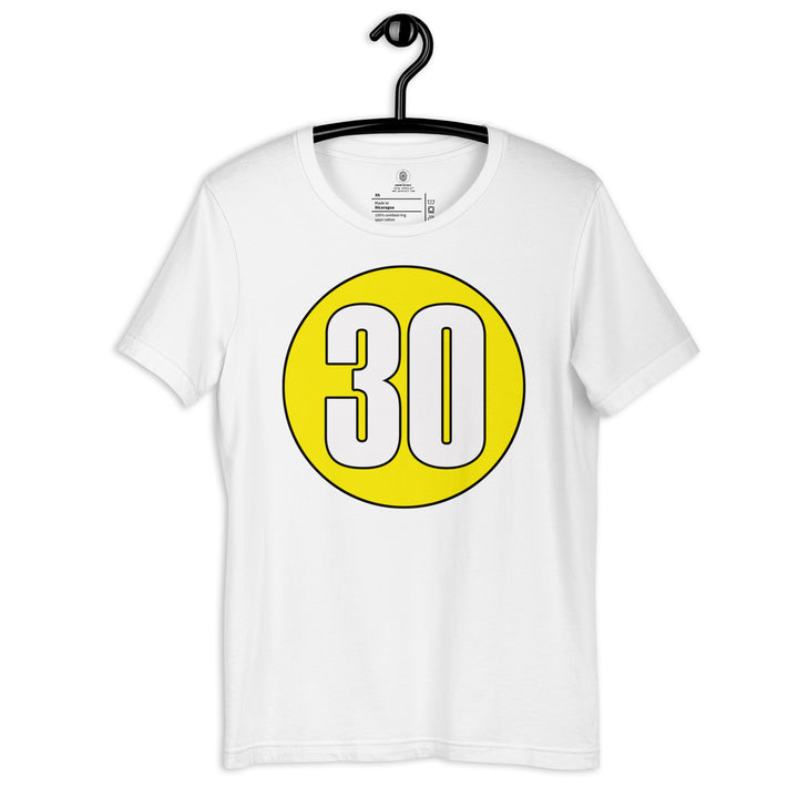 Unisex t-shirt: White on Yellow 30