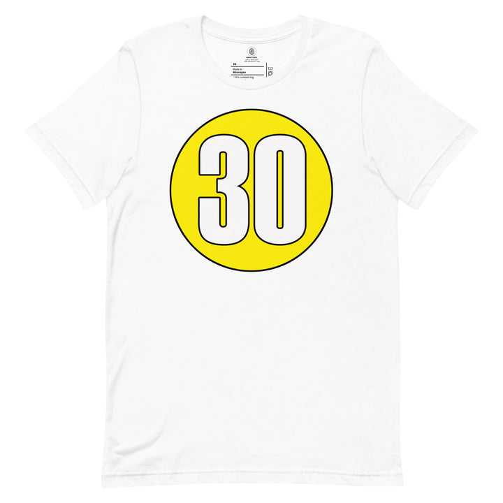 Unisex t-shirt: White on Yellow 30