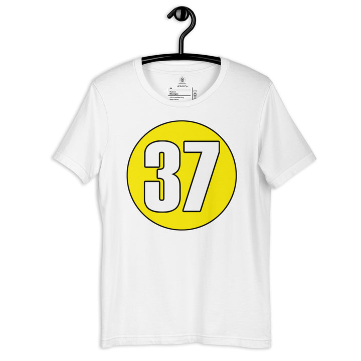 Unisex t-shirt: White on Yellow 37