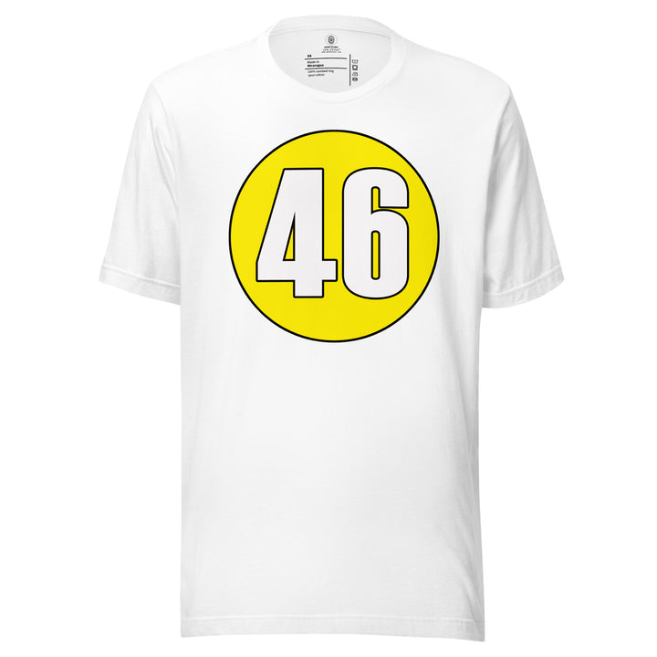 Unisex t-shirt: White on Yellow 46