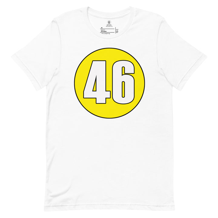 Unisex t-shirt: White on Yellow 46