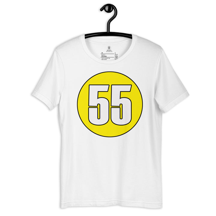 Unisex t-shirt: White on Yellow 55