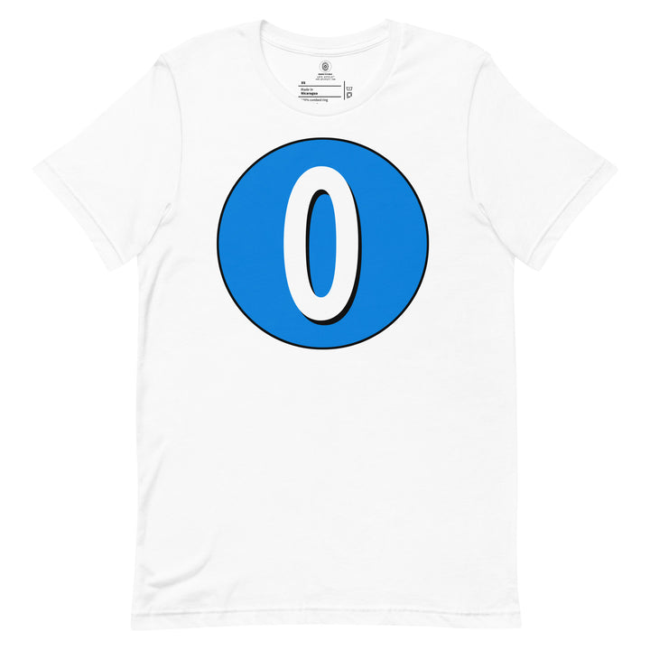 Unisex t-shirt: White on Blue 0