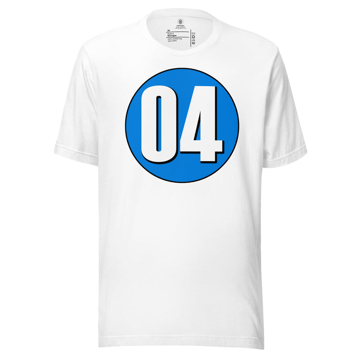 Unisex t-shirt: White on Blue 04