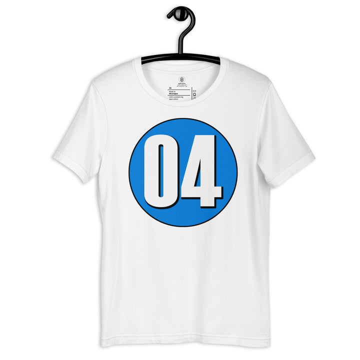 Unisex t-shirt: White on Blue 04