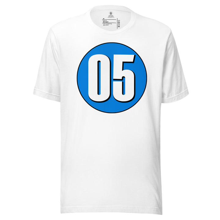 Unisex t-shirt: White on Blue 05