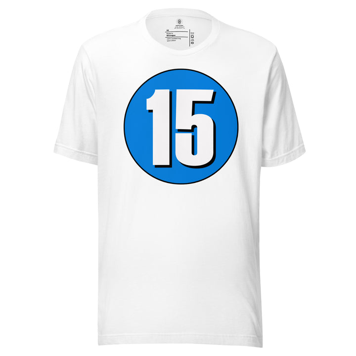 Unisex t-shirt: White on Blue 15