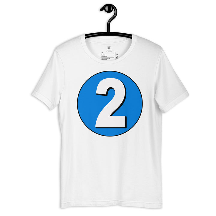 Unisex t-shirt: White on Blue 2