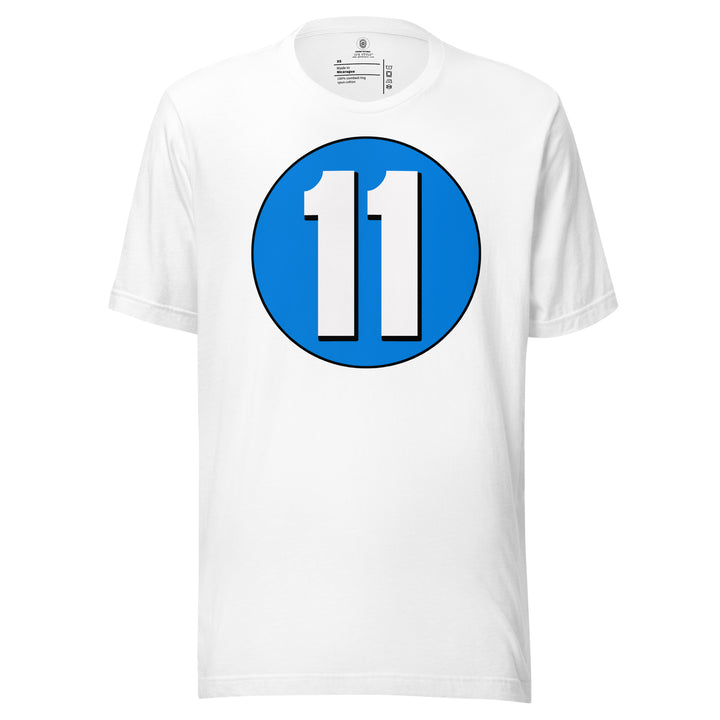 Unisex t-shirt: White on Blue 11