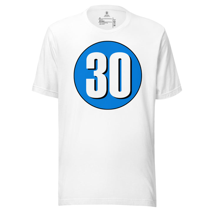 Unisex t-shirt: White on Blue 30