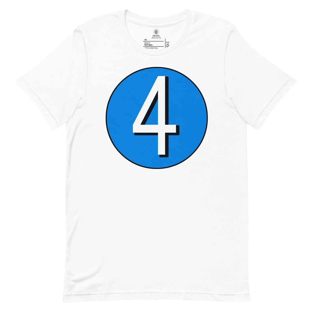 Unisex t-shirt: White on Blue 4