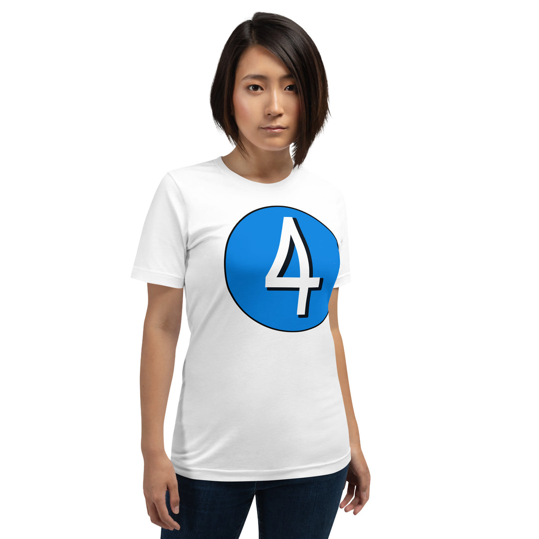 Unisex t-shirt: White on Blue 4