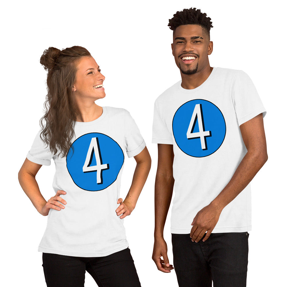 Unisex t-shirt: White on Blue 4