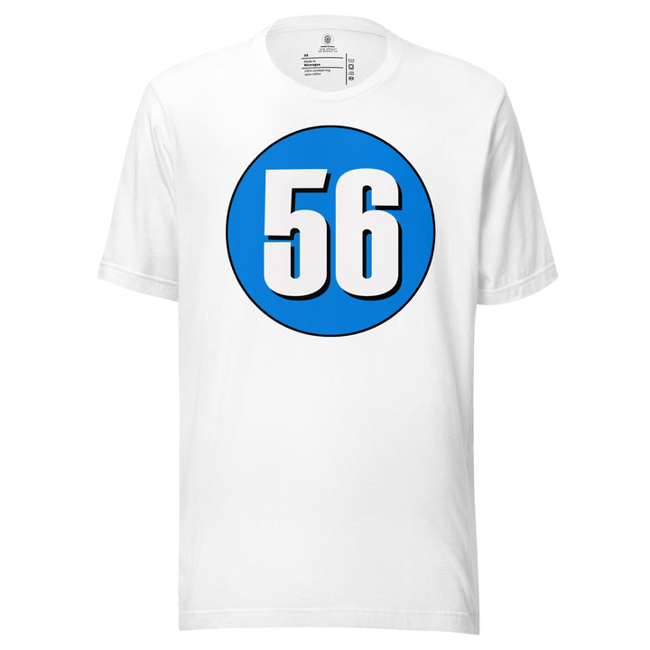 Unisex t-shirt: White on Blue 56