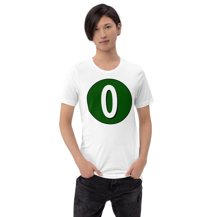 Unisex t-shirt: White on Hunter Green 0