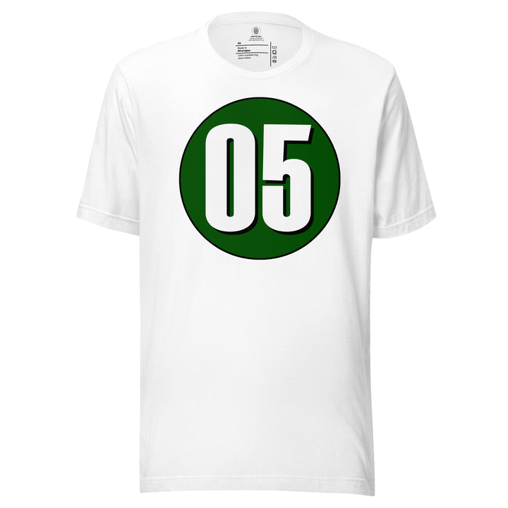 Unisex t-shirt: White on Hunter Green 05