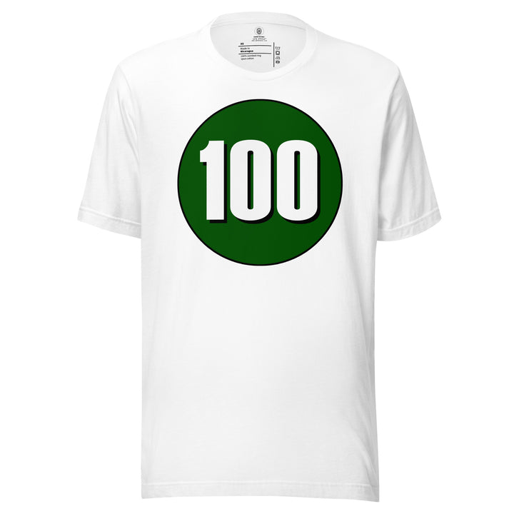 Unisex t-shirt: White on Hunter Green 100