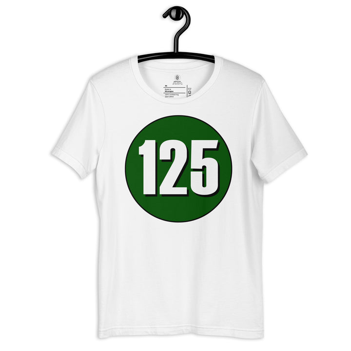 Unisex t-shirt: White on Hunter Green 125