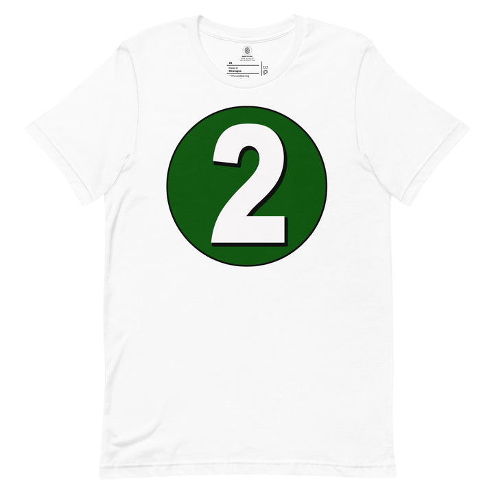 Unisex t-shirt: White on Hunter Green 2