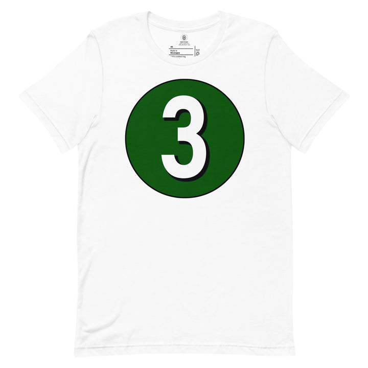 Unisex t-shirt: White on Hunter Green 3