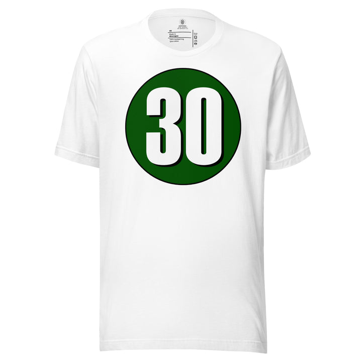 Unisex t-shirt: White on Hunter Green 30