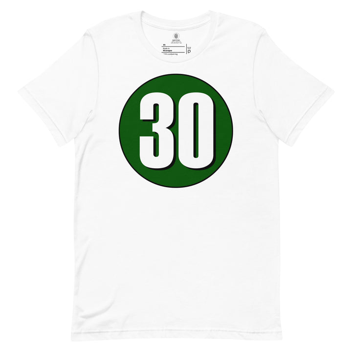 Unisex t-shirt: White on Hunter Green 30