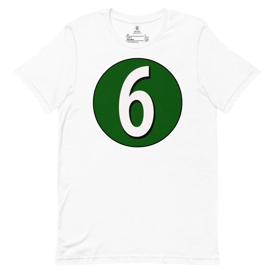 Unisex t-shirt: White on Hunter Green 6