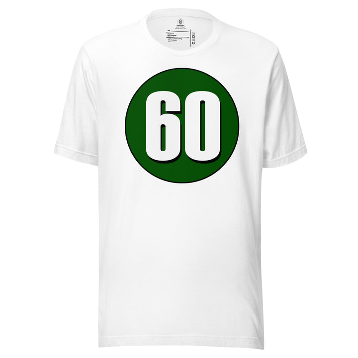 Unisex t-shirt: White on Hunter Green 60