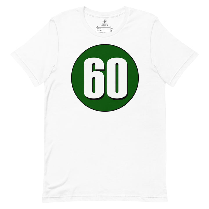 Unisex t-shirt: White on Hunter Green 60