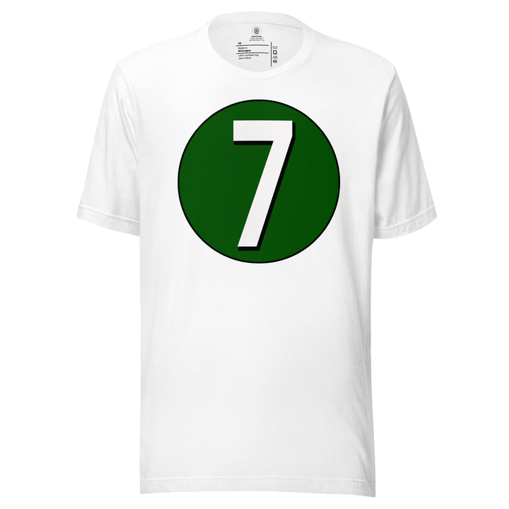 Unisex t-shirt: White on Hunter Green 7