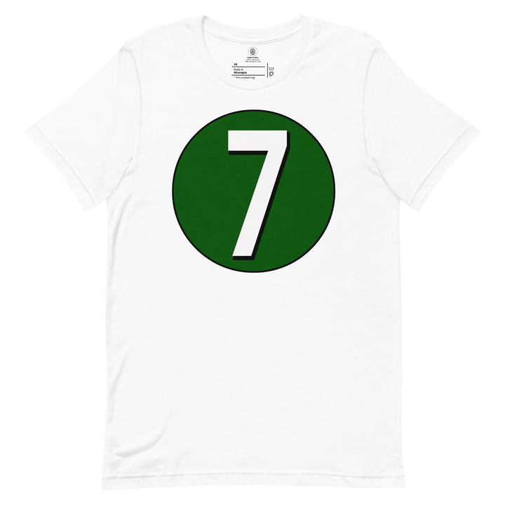 Unisex t-shirt: White on Hunter Green 7