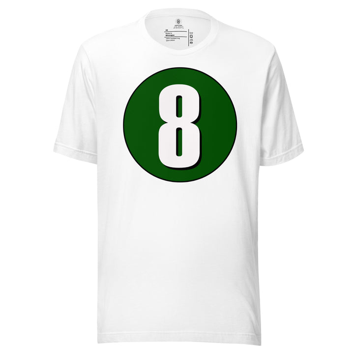 Unisex t-shirt: White on Hunter Green 8