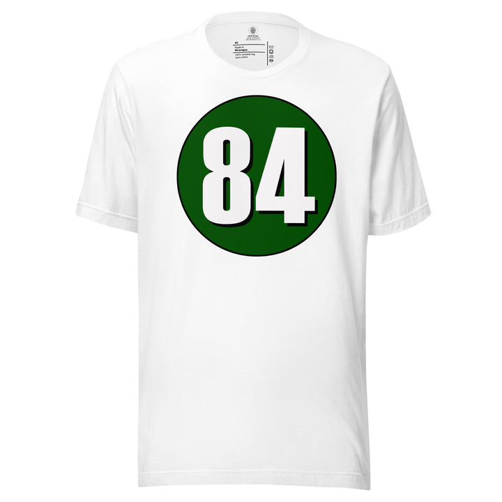 Unisex t-shirt: White on Hunter Green 84