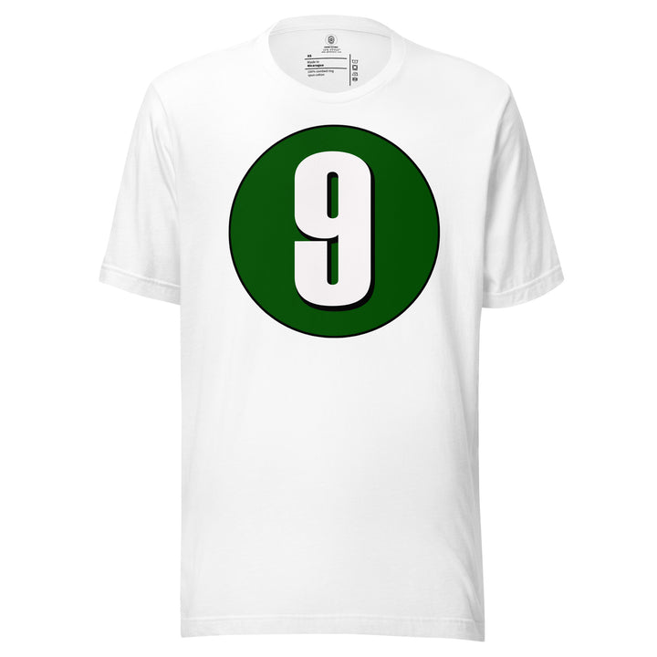 Unisex t-shirt: White on Hunter Green 9