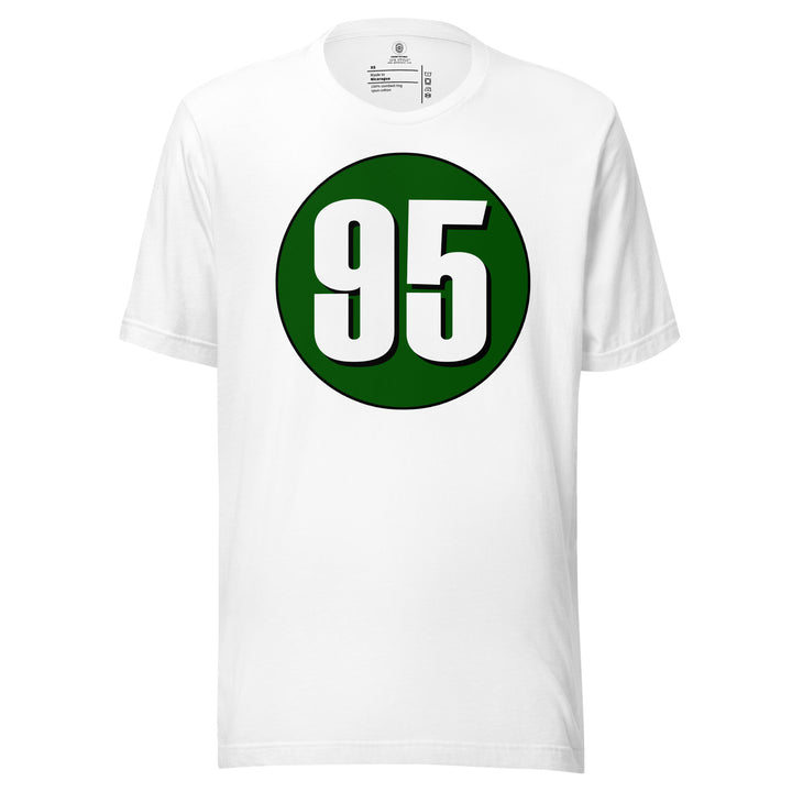 Unisex t-shirt: White on Hunter Green 95