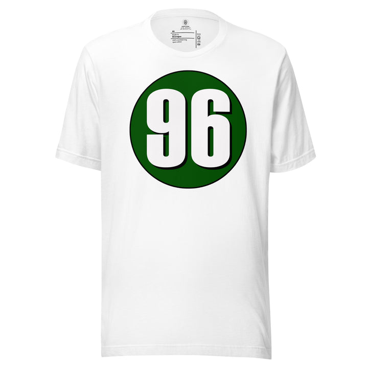 Unisex t-shirt: White on Hunter Green 96