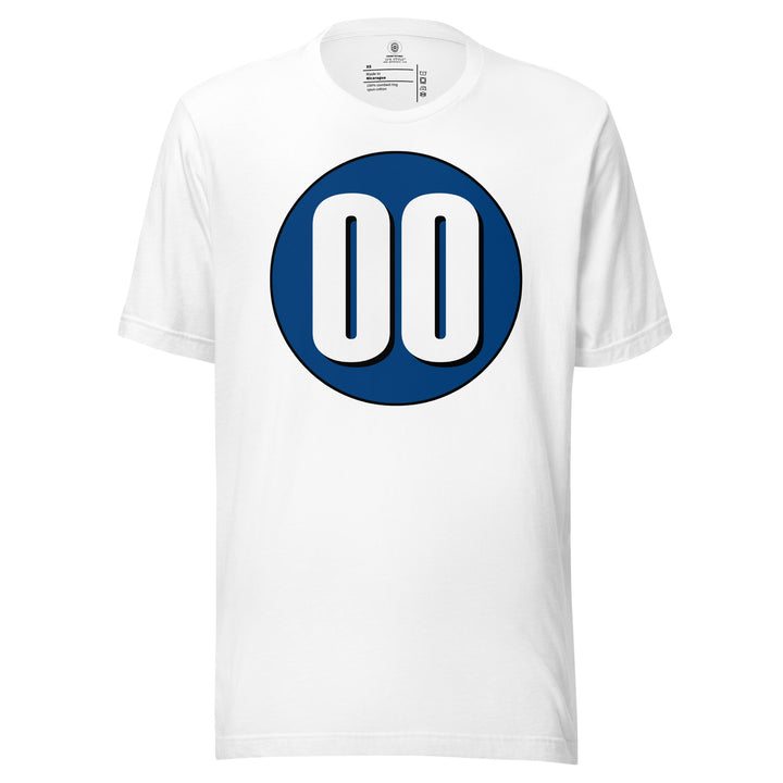 Unisex t-shirt: White on Navy Blue 00