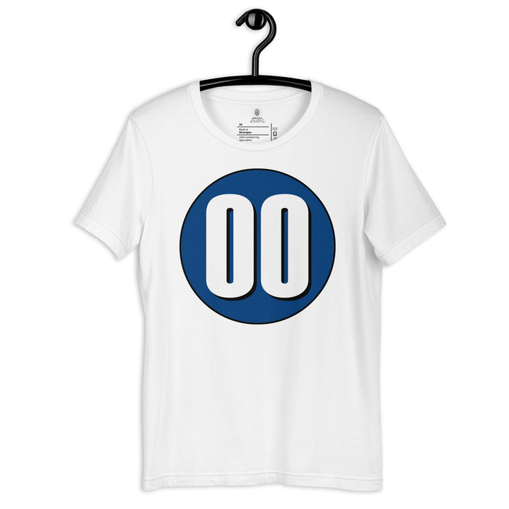 Unisex t-shirt: White on Navy Blue 00