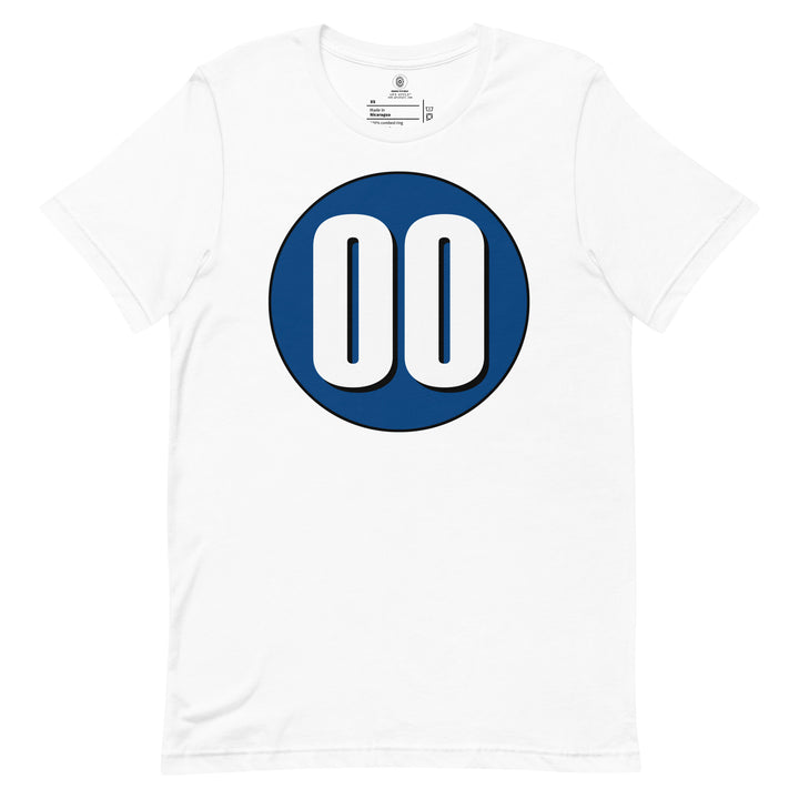 Unisex t-shirt: White on Navy Blue 00